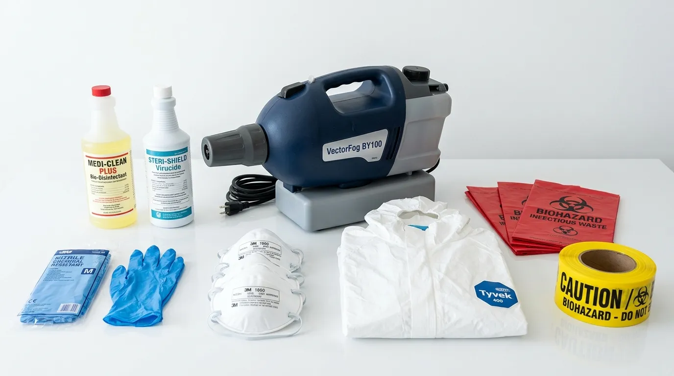 Professional biohazard remediation crew working in Lehigh Acres